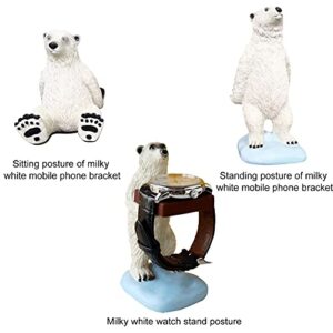 Animal Cell Phone Stand, Polar Bear Cell Phone Holder Watch Holder Watch Stand, Phone Stand for Desk, Phone Holder Stand Compatible with All Mobile Phones, Desk Decorations
