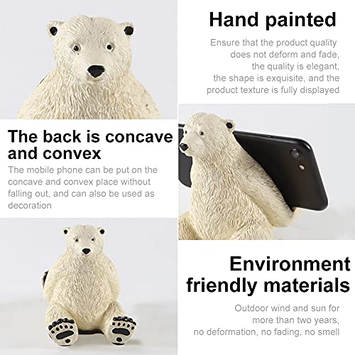 Animal Cell Phone Stand, Polar Bear Cell Phone Holder Watch Holder Watch Stand, Phone Stand for Desk, Phone Holder Stand Compatible with All Mobile Phones, Desk Decorations