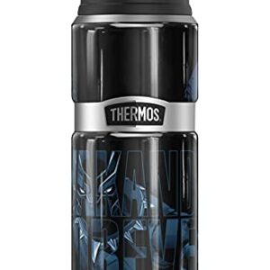 MARVEL - Black Panther Wakanda Forever Blue THERMOS STAINLESS KING Stainless Steel Drink Bottle, Vacuum insulated & Double Wall, 24oz