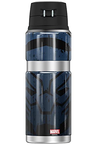 MARVEL - Black Panther Wakanda Forever Blue THERMOS STAINLESS KING Stainless Steel Drink Bottle, Vacuum insulated & Double Wall, 24oz