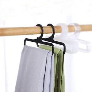 10 Pcs Plastic Scarf Hangers Towel Holders Closet Organizer for Scarves, Ties, Shawls, Belts, Towels (Black)