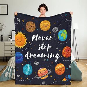 zhung ree flannel fleece throw blanket quote outer space pillowcase cover microfiber durable couch blankets home decor perfect for bed and sofa super soft warm blankets for all season（50"x 40"）