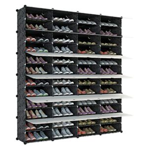 kousi portable shoe rack organizer 96 pair tower shelf storage cabinet stand expandable for heels, boots, slippers， 12 tier