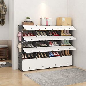 KOUSI Portable Shoe Rack Organizer 120 Pair Tower Shelf Storage Cabinet Stand Expandable for Heels, Boots, Slippers， 12 Tier