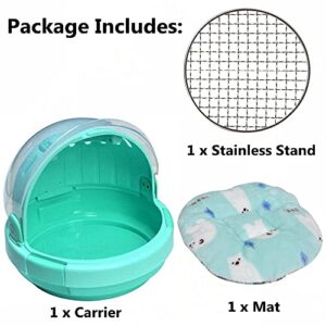 Bird Carrier with Handle - Parrot Carrier Lightweight Portable Pets Suitcase Transparent Breathable Warm Nest Bed for Parakeet Macaw Cockatiels Conure Lovebird Parrot Birds Accessories (Green)