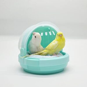 Bird Carrier with Handle - Parrot Carrier Lightweight Portable Pets Suitcase Transparent Breathable Warm Nest Bed for Parakeet Macaw Cockatiels Conure Lovebird Parrot Birds Accessories (Green)