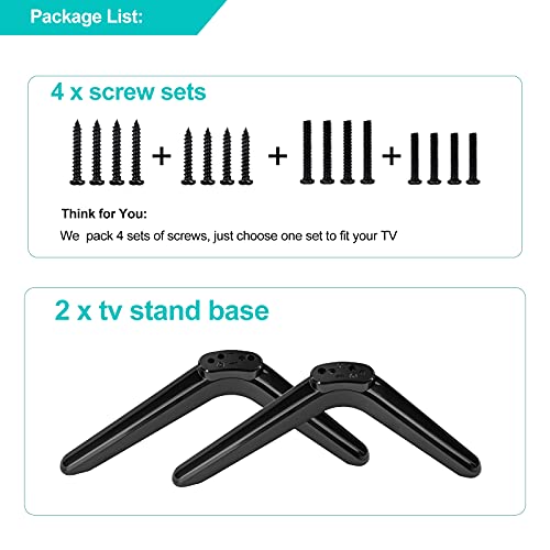 Universal TV Stand for TCL LED Smart Roku TV, TV Base Stands for TCL 40 inch LED TV 40FD2700 Stand with Screws