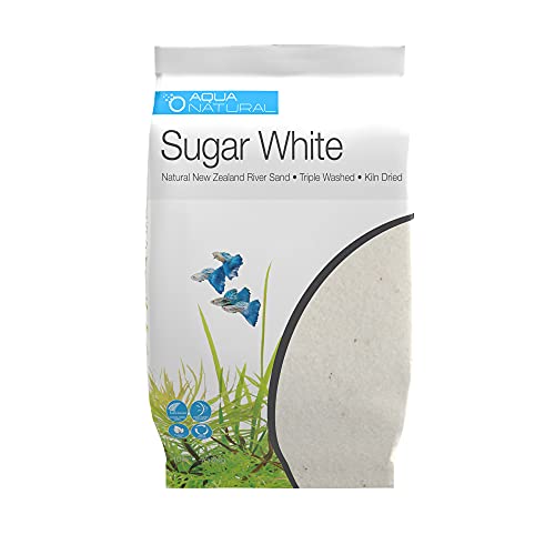 AquaNatural Sugar White Sand 10lb Substrate for aquascaping, Aquariums, vivariums and terrariums