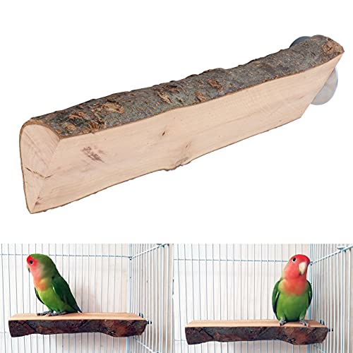 Bird Perches, Parrot Standing Platform Parrots Chewing Toy Stand Bird Standing Playground Natural Wood Parrot Perch Paw Grinding Toy for Pet Parakeet Cockatoo Canary Finch Dove(7-8/18)