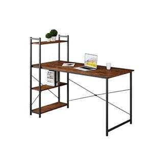 decoholic computer desk with storage shelves modern simple style pc desk for home office (55 inch)