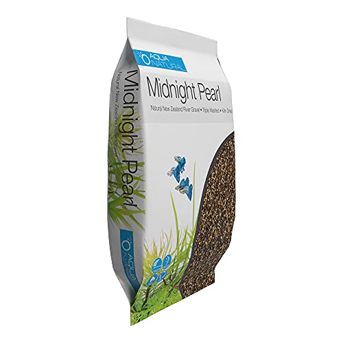 AquaNatural Midnight Pearl 20lb Gravel Substrate for aquascaping, Aquariums, vivariums and terrariums 2-4mm, Brown