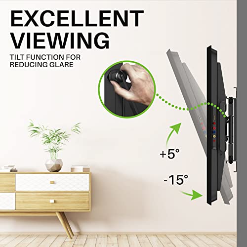 USX MOUNT UL Listed Full Motion TV Wall Mount for 37"-90" TVs, Pre-Assembled TV Mount Fits 16", 24" Wood Studs, Universal with Swivel and Tilt TV Bracket Up to VESA 600x400mm, 150lbs