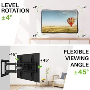 USX MOUNT UL Listed Full Motion TV Wall Mount for 37"-90" TVs, Pre-Assembled TV Mount Fits 16", 24" Wood Studs, Universal with Swivel and Tilt TV Bracket Up to VESA 600x400mm, 150lbs