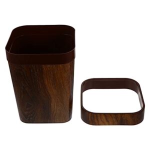 toyandona 1pc square trash can with pressing ring small wood wastebasket garbage bin for kitchen home bathroom bedroom office use (coffee)