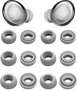 bluewall ear tips for galaxy buds pro headphones, fit in charging case earbud tips eartips replacement for galaxy buds pro sm-r190 earbuds, s/m/l 6 pairs, phantom silver