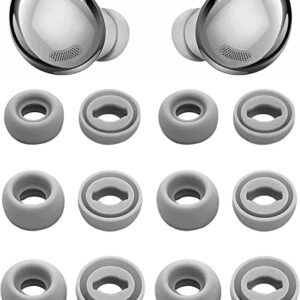 BLUEWALL Ear Tips for Galaxy Buds Pro Headphones, Fit in Charging Case Earbud Tips Eartips Replacement for Galaxy Buds Pro SM-R190 Earbuds, S/M/L 6 Pairs, Phantom Silver