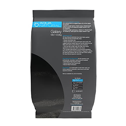 AquaNatural Galaxy Sand 10lb Substrate for aquascaping, Aquariums, vivariums and terrariums, Black