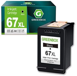 greenbox remanufactured 67xl black high-yield ink cartridge replacement for 67 xl 67xl for deskjet 1255, 2700, 4100 series, hp envy 6000, 6400 series printer (1 pack)