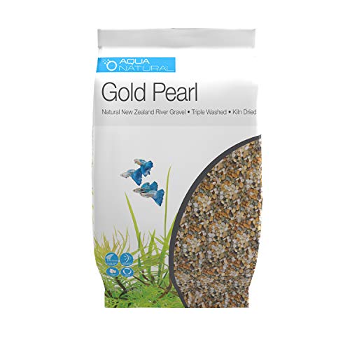 AquaNatural Gold Pearl 20lb Gravel Substrate for aquascaping, Aquariums, vivariums and terrariums 2-4mm