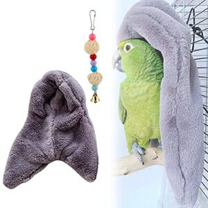 koxhox comfort corner fleece bird blanket,cuddle nest hanging toy,parrot cage snuggle hut warm plush bedding,small animals shelter plush bedding for parakeet cockatiel pigeon