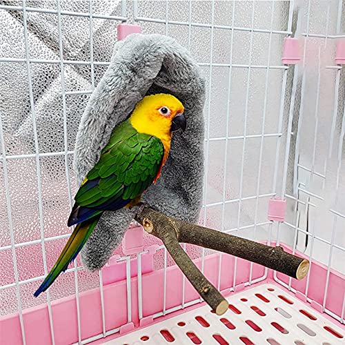 KOXHOX Comfort Corner Fleece Bird Blanket,Cuddle Nest Hanging Toy,Parrot Cage Snuggle Hut Warm Plush Bedding,Small Animals Shelter Plush Bedding for Parakeet Cockatiel Pigeon