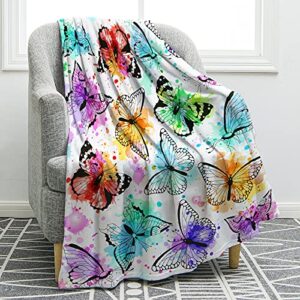jekeno butterfly throw blanket smooth lightweight soft print blanket for travelling camping gift kid adult 60"x80"