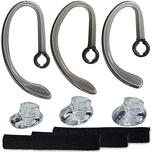 Miayaya Eargels Earhooks Spare Earbuds with Foam Tube Kit Compatible Model for Plantronics WH500 CS540 W440 CS70 Savi W740 Headset Replacement Tip Ear Loop Small Medium Large Size Durable 1Set