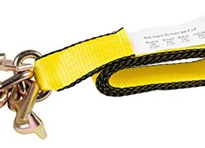 Mytee Products (4 Pack) 2" x 8' Recovery Winch Strap w/RTJ Cluster Hook Towing Truck Wrecker Tie Down