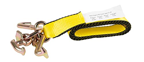 Mytee Products (4 Pack) 2" x 8' Recovery Winch Strap w/RTJ Cluster Hook Towing Truck Wrecker Tie Down