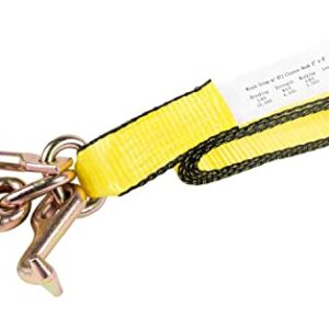 Mytee Products (4 Pack) 2" x 8' Recovery Winch Strap w/RTJ Cluster Hook Towing Truck Wrecker Tie Down