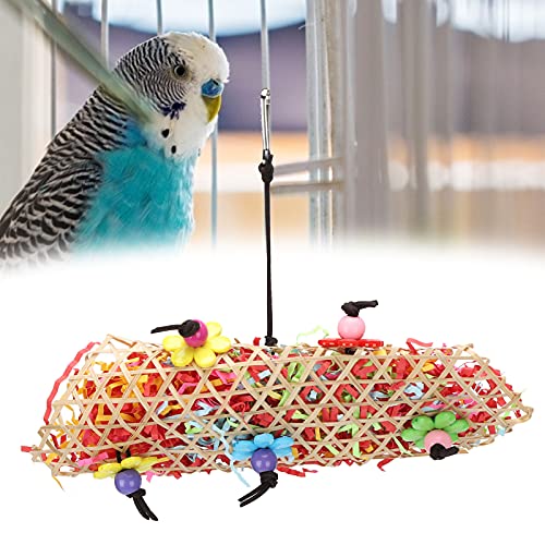 Shreddable Bird Toy, Colorful Weaving Swing Chew Toy Foraging Shredding Hanging Toy Handmade Creates Fun Filled Foraging Shredding Chew ToysToys