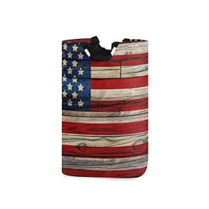 wellday laundry hamper with handle old painted american flag laundry baskets foldable dirty clothes basket large storage laundry organizer