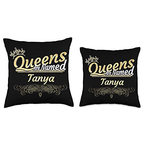 Name Gifts By Qnz Queens are Named Tanya Throw Pillow, 18x18, Multicolor