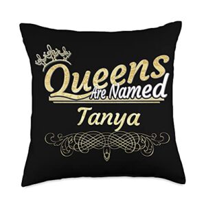 name gifts by qnz queens are named tanya throw pillow, 18x18, multicolor