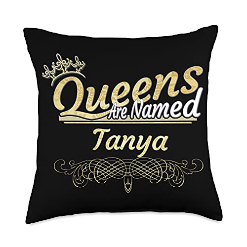 Name Gifts By Qnz Queens are Named Tanya Throw Pillow, 18x18, Multicolor