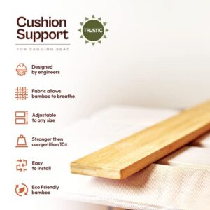 Trustic Armchair Cushion Support for Sagging Seat [ 21 x 22], Chair Saver, Sag Away Solution, Under Cushion Adjustable Bamboo Board Inserts, Heavy Duty, Extra Sturdy, and Thick 0.47"