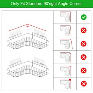 Diesisa Corner Shower Organizer, Stainless Shower Caddy with Adhesive Wall Hooks Shower Shevles Corner for Bathroom, Toilet, Dorm