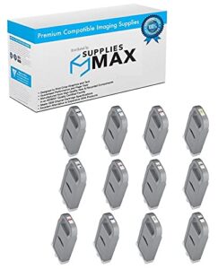 suppliesmax compatible replacement for canon imageprograf pro 2000/2100/4000/4100/6000/6100 high yield inkjet combo pack (pbk/c/m/y/pc/pm/mbk/gy/pgy/r/bu/co) (pfi-1300-12pk)