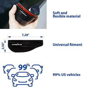 Goodyear Side View Mirror Guards, Pair, Flexible Plastic Protection to Improve Clarity, Visibility, and Road Safety, Protects Against Rain, Snow, and Dirt, Includes 2 License Plate Frames - GY003798