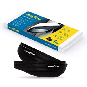 Goodyear Side View Mirror Guards, Pair, Flexible Plastic Protection to Improve Clarity, Visibility, and Road Safety, Protects Against Rain, Snow, and Dirt, Includes 2 License Plate Frames - GY003798