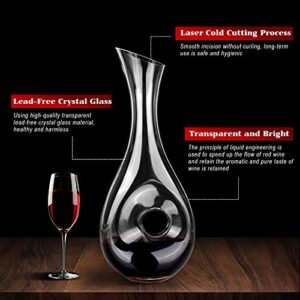 Wine Decanters and Carafes by MWNI-1.2 Liters Lead-Free Crystal Wine Decanter Set,Used as Wine Aerator Decanter,Wine Carafe Decanter,Red Wine Decanter, Glass Decanter Wine Accessories, Wine Gifts