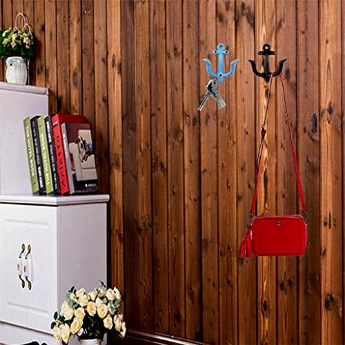 HZFLY Vintage Nautical Anchor Hook, Rustic and Chic Wall Mounted Coat Rack, Kitchen Hook, Bathroom Towel Rack (White)