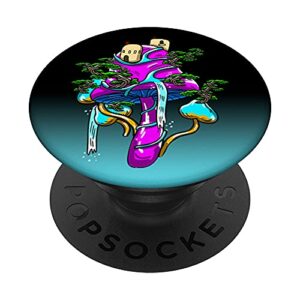 mystic mushroom grounds trippy psychedelic magic shroom popsockets swappable popgrip