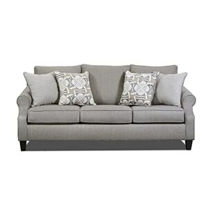 behold home havenwood sofa with accent pillows in gray