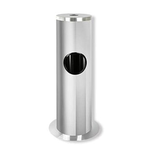 caynel floor standing wipe dispenser with built-in trash receptacle, stainless steel for gyms, schools, commercial facilities