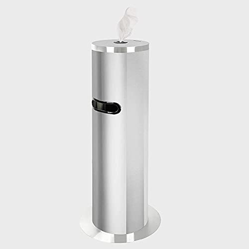 CAYNEL Floor Standing Wipe Dispenser with Built-in Trash Receptacle, Stainless Steel for Gyms, Schools, Commercial Facilities