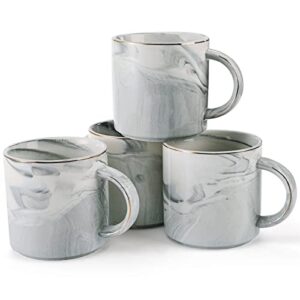 youeon 4 pack 12 oz marble coffee mugs, ceramic coffee mugs, tea cups coffee cups mugs gift for coffee, milk, cocoa, drink, birthday, party, mother's day, valentine's cup, grey