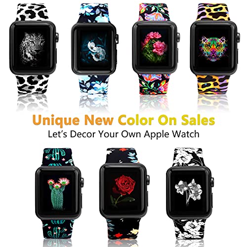 Sport Band Compatible for Apple Watch Bands 38mm 40mm 41mm for Lady Women Girls, Stylish Cute Bands, Soft Silicone Sport Replacement Strap Band for iWatch Series SE 8 7 6 5 4 3 2 1