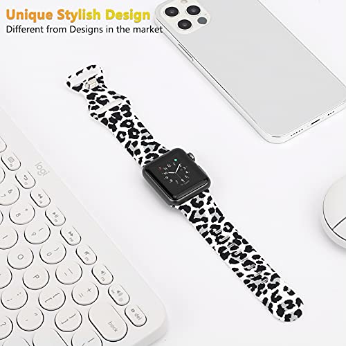 Sport Band Compatible for Apple Watch Bands 38mm 40mm 41mm for Lady Women Girls, Stylish Cute Bands, Soft Silicone Sport Replacement Strap Band for iWatch Series SE 8 7 6 5 4 3 2 1