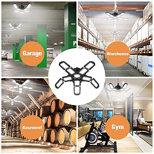 ESSNAMS Garage Led Light 180W, 18000LM Bright Led Garage Light, 6500K Deformable Led Garage Lights with 10 Adjustable Panels, Garage Lights Ceiling LED for Garage, Barn, Basement